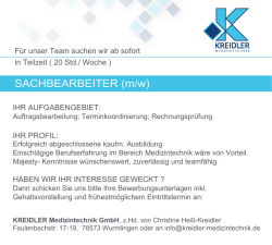 SACHBEARBEITER (m/w) - Kreidler Medizintechnik GmbH