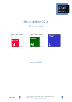 HSH-Bildpreisliste-2016 Smart Home Pakete (Stand 11.9.2016)