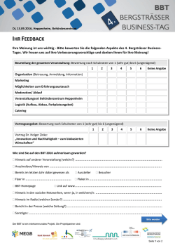 IHR FEEDBACK - Bergstr&auml;&szlig;er Business-Tag