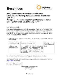 Beschlusstext (29,7 kB, PDF) - Gemeinsamer Bundesausschuss