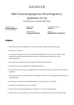 AMG Entwicklungsingenieur Motorintegration/ Applikation