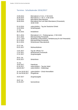 Termine - Schulkalender 2016/2017 - Freie Schule Anne