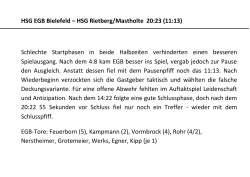 HSG EGB Bielefeld &ndash; HSG Rietberg/Mastholte 20:23 (11:13