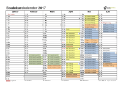 Boulekurse 2017