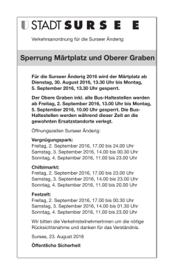 Inserat - Stadt Sursee