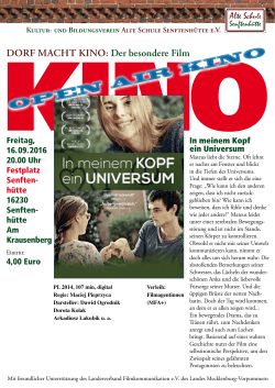 Plakat - Kultur- und Bildungsverein Alte Schule Senftenhütte eV