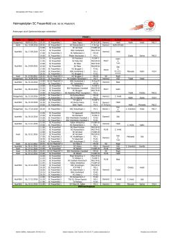 Heimspielplan SC Frauenfeld (inkl. SG SC Pfadi/SCF)