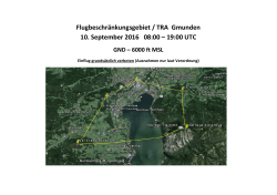 Flugbeschränkungsgebiet / TRA Gmunden 10. September 2016 08:00