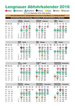 Lengnauer Abfuhrkalender 2016