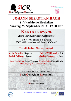Konzert des Bach Collegium Rhenanum