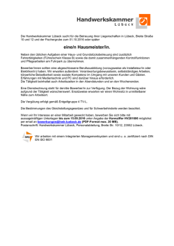 eine/n Hausmeister/in.