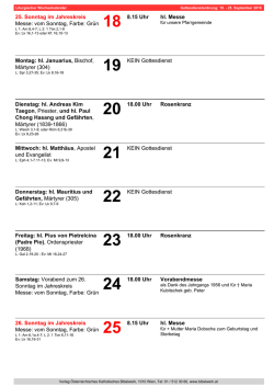 11. bis 18. September 2016