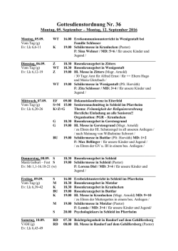 Gottesdienstordnung Nr. 36 - Schleid, Kranlucken und Buttlar