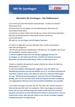 Alternative für Isernhagen - eine Nullnummer! - CDU