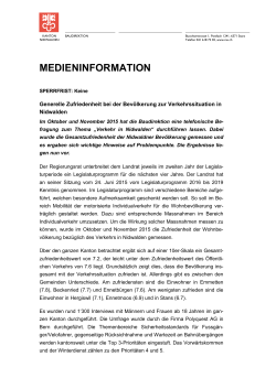 medieninformation - Kanton Nidwalden