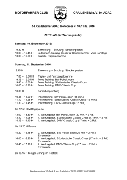 Zeitplan - MFC Crailsheim