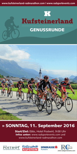 Kufsteinerland Radmarathon Genußrunde 2016 - Flyer