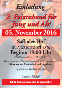Einladung 05. November 2016