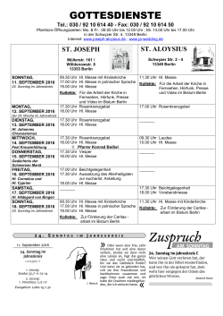 gottesdienste - St. Aloysius