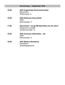 Donnerstag, 1. September 2016 16:00 SHG Angeh&ouml;rige