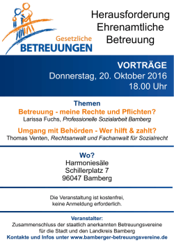 Herausforderung Ehrenamtliche Betreuung
