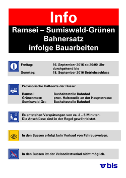 Ramsei – Sumiswald-Grünen Bahnersatz infolge Bauarbeiten