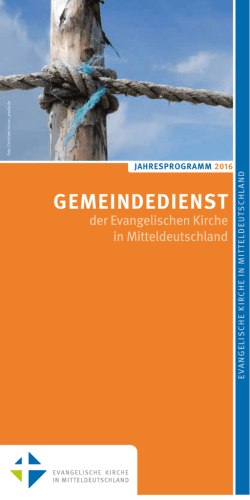 Jahresprogramm 2016 - Gemeindedienst der EKM