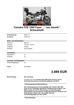 Detailansicht Yamaha FZS 1000 Fazer €,€* neu bereift
