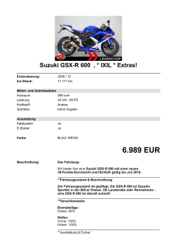 Detailansicht Suzuki GSX-R 600 €,€* IXIL * Extras!