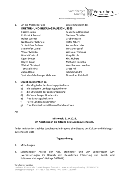Kultur- und Bildungsausschuss 21.9.2016