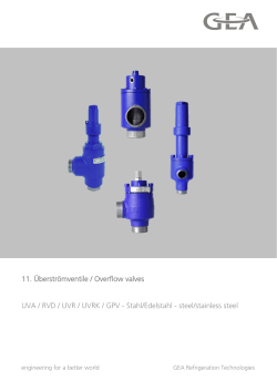 11. Überströmventile / Overflow valves UVA / RVD / UVR