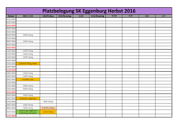 Platzbelegung SK Eggenburg Herbst 2016