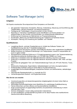 Software Test Manager (w/m)