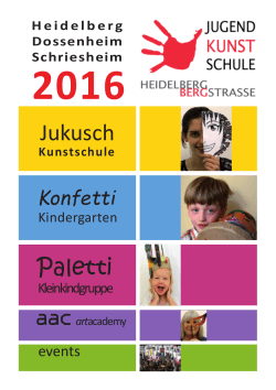 Jahresprogramm 2016/Schul - Jugendkunstschule Heidelberg