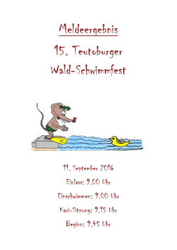 Meldeergebnis für den VK "Teutoburger Waldschwimmfest"