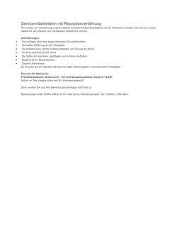 Servicemitarbeiterin mit Receptionserfahrung