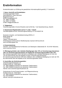 Erstinformation - Claus Herrmann Versicherungsmakler GmbH