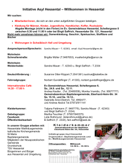 Infos Initiativgruppe Asyl - Ev. Matthäusgemeinde Hessental