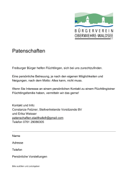 Patenschaften - Bürgerverein Oberwiehre Waldsee