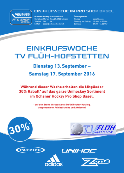 einkaufwoche im pro shop basel - TV Fl&uuml;h