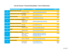 Liste der Ansprechpartner zu Dozentendaten im SLcM