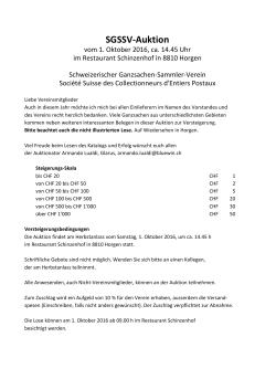 SGSSV-Auktion - Schweizerischer Ganzsachen-Sammler