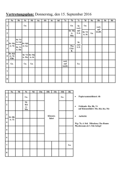 Vertretungsplan: Donnerstag, den 15. September 2016