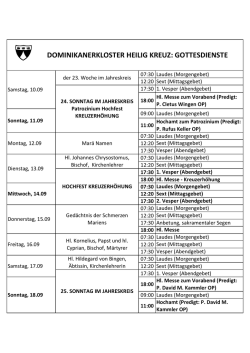 gottesdienste - Dominikanerkloster Heilig Kreuz in K&ouml;ln