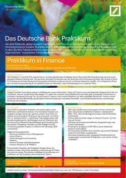 Das Deutsche Bank Praktikum