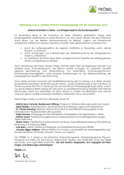 Einladung, Programm und Anmeldung zum 6. Berliner Plenums