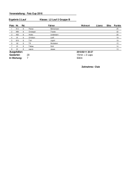 Ergebnisse Klasse L2 Lauf 2 Gruppe B - Fatz