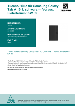 Tucano Hülle für Samsung Galaxy Tab A 10.1, schwarz — Voraus