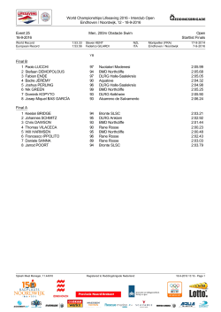 18-9-2016 Event 25 Men, 200m Obstacle Swim Open