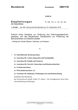 Bundesrat 340/1/16 Empfehlungen - Umwelt